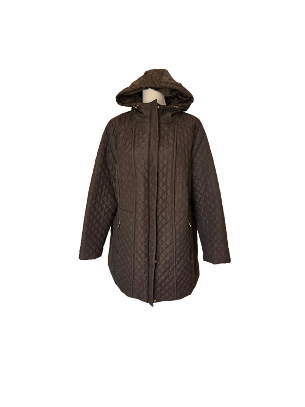 Catherines Olive Green Midweight Quilted Coat Women's Plus 1X